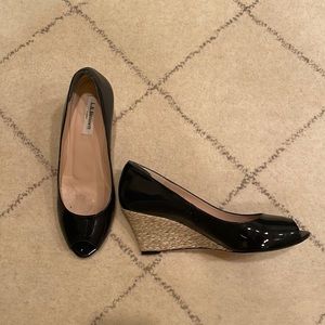 LK Bennett patent espadrille pumps